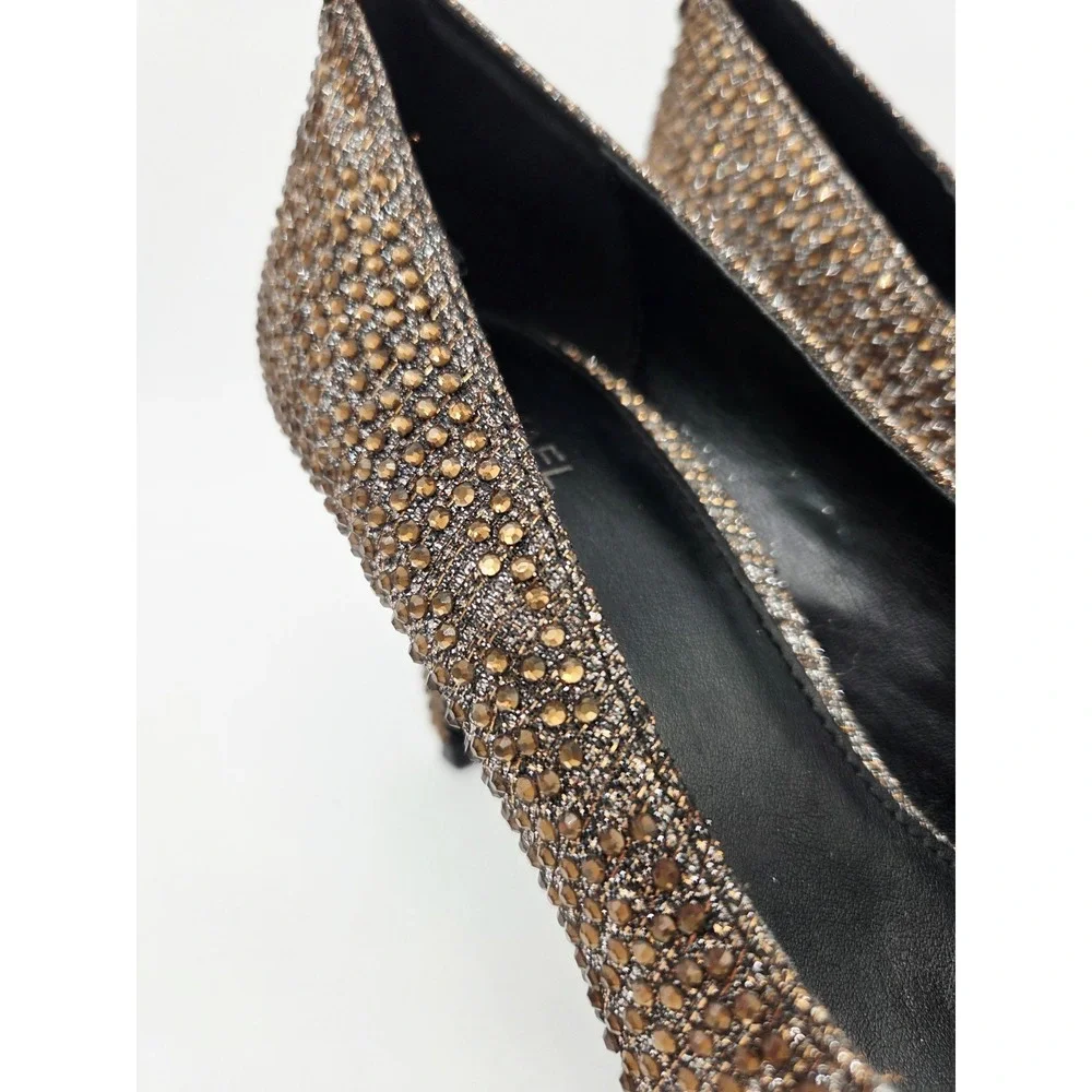 New Michael Kors Womens Shoes 7 M Dorothy Flex Pump Brown Bronze Glitter Mesh